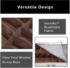 Jumbo Underbed Shoe Organizer With Zipper, Handle, And Clear Window(Underbed Shoe Organizer) 37 Jumbo Underbed Shoe Organizer With Zipper, Handle, And Clear Window(Underbed Shoe Organizer) -Smart Design Store jumbo underbed shoe organizer with zipper handle and clear window smart design storage 5532334 incrementing number 225103