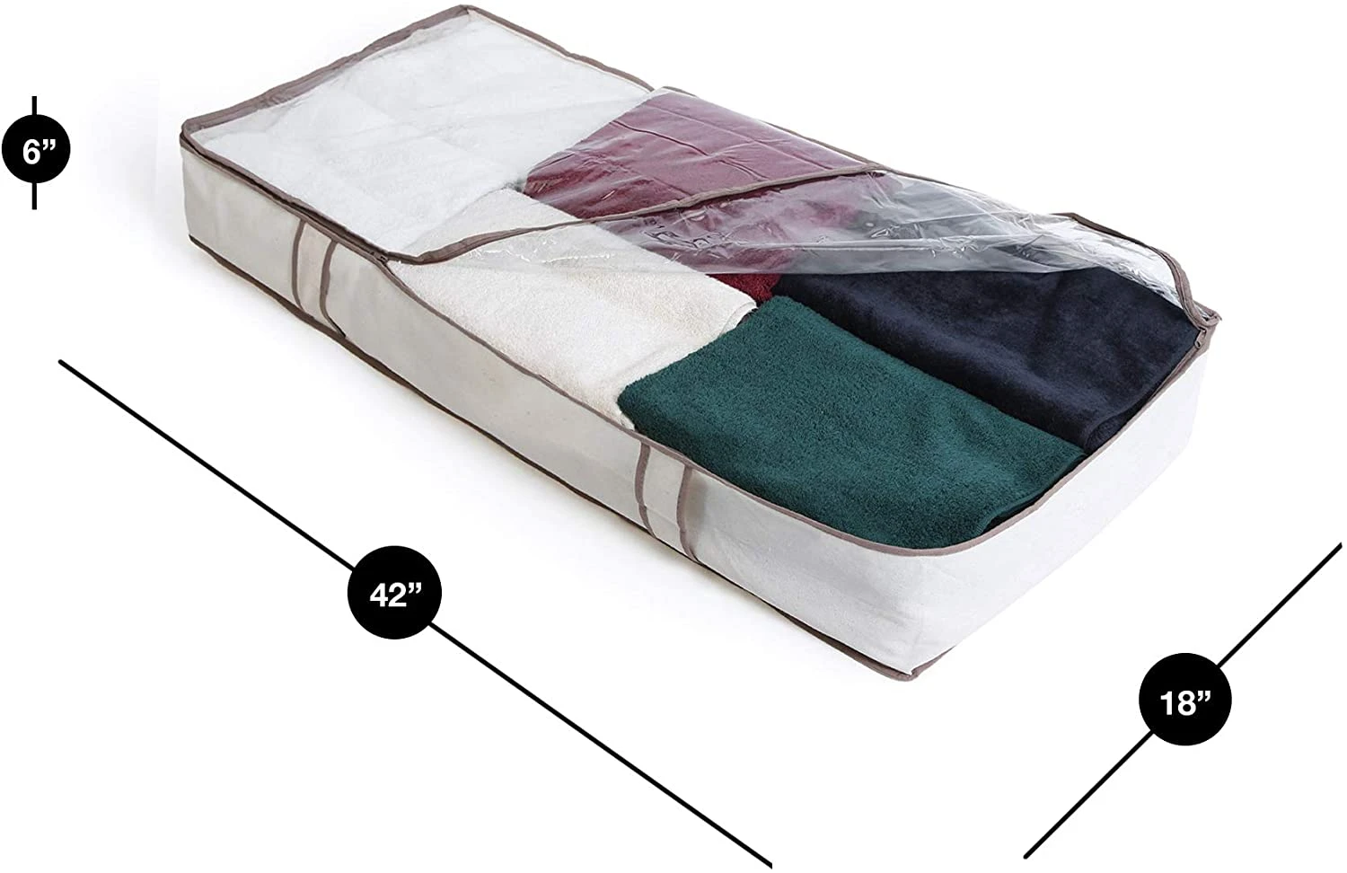 Jumbo Underbed Shoe Organizer With Zipper, Handle, And Clear Window(Underbed Shoe Organizer) 12 Jumbo Underbed Shoe Organizer With Zipper, Handle, And Clear Window(Underbed Shoe Organizer) - Image 12