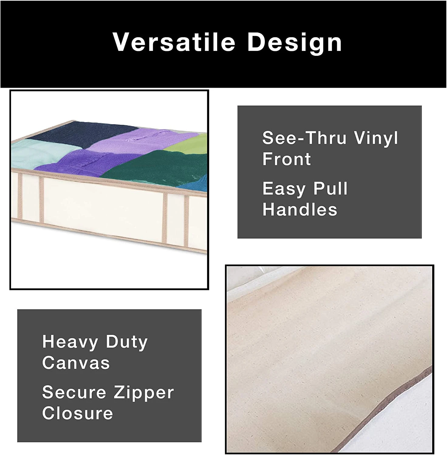 Jumbo Underbed Shoe Organizer With Zipper, Handle, And Clear Window(Underbed Shoe Organizer) 13 Jumbo Underbed Shoe Organizer With Zipper, Handle, And Clear Window(Underbed Shoe Organizer) - Image 13