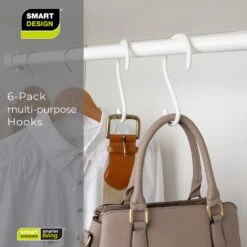 Large Premium S-Hooks With Rubber Gripped Finish - Set Of 6(S Hooks) 35 Large Premium S-Hooks With Rubber Gripped Finish - Set Of 6(S Hooks) -Smart Design Store large premium s hooks with rubber gripped finish set of 6 smart design storage 5021112 6808950