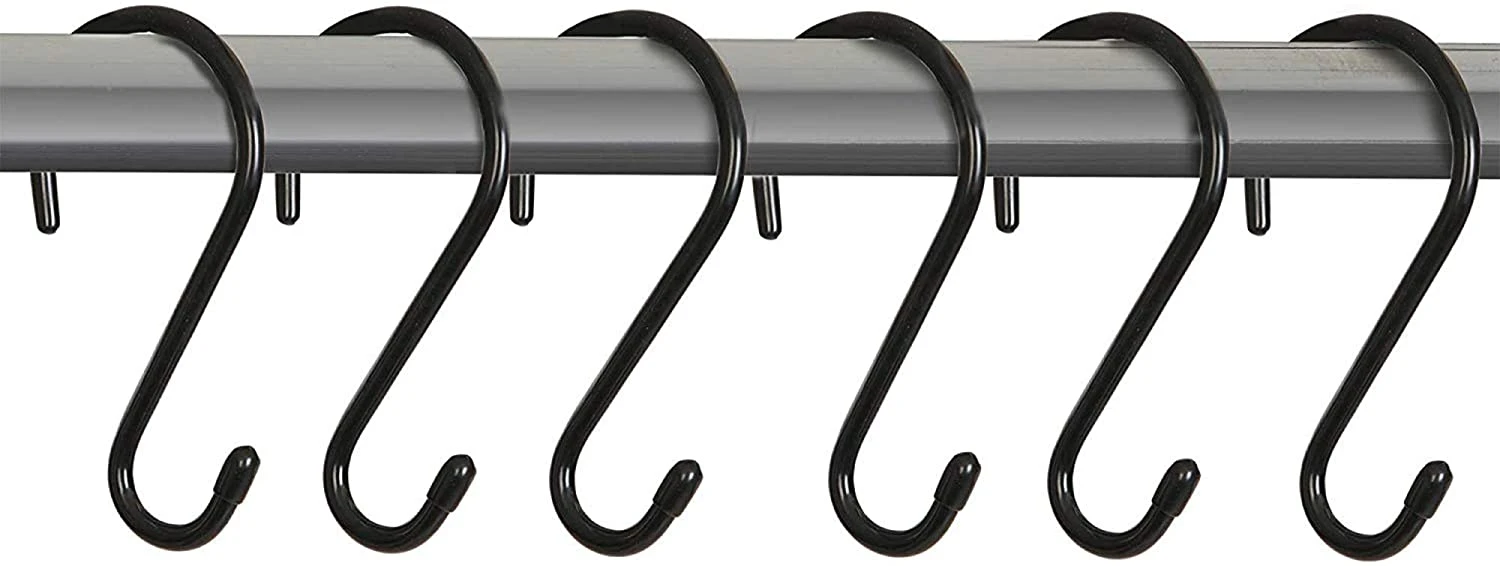 Large Premium S-Hooks With Rubber Gripped Finish - Set Of 6(S Hooks) 1 Large Premium S-Hooks With Rubber Gripped Finish - Set Of 6(S Hooks)