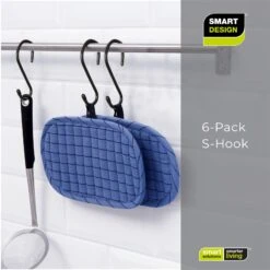 Large Premium S-Hooks With Rubber Gripped Finish - Set Of 6(S Hooks) 25 Large Premium S-Hooks With Rubber Gripped Finish - Set Of 6(S Hooks) -Smart Design Store large premium s hooks with rubber gripped finish set of 6 smart design storage 5021122cs 9612260