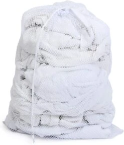 Mesh Laundry Bag With Handle And Push Lock Drawstring - Multiple Options(Drawstring Laundry Bag)
