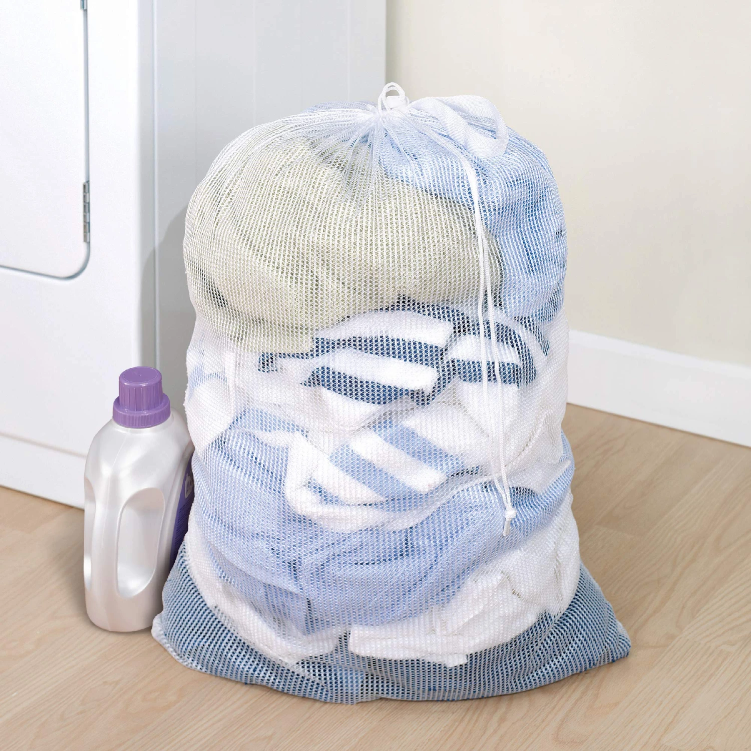 Mesh Laundry Bag With Handle And Push Lock Drawstring - Multiple Options(Drawstring Laundry Bag) 9 Mesh Laundry Bag With Handle And Push Lock Drawstring - Multiple Options(Drawstring Laundry Bag) - Image 9