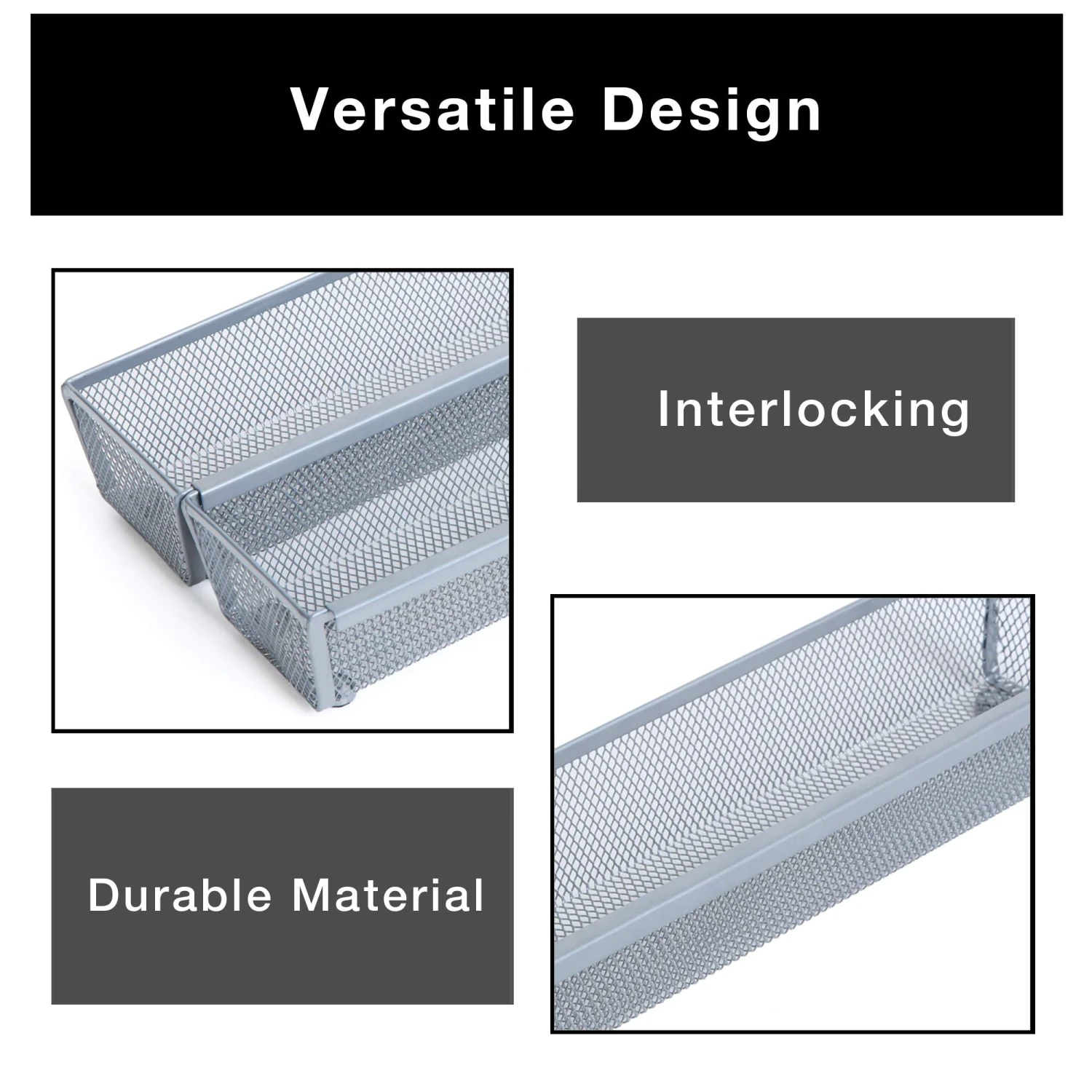 Metal Mesh Drawer Organizer - 12 X 3 Inch(Drawer Organizer Mesh 12x3 Inch) 4 Metal Mesh Drawer Organizer - 12 X 3 Inch(Drawer Organizer Mesh 12x3 Inch) - Image 4