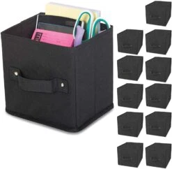 Mini Cube Organizer - 5.75 X 7 X 7 Inch - Black(Cube Organizer) 9 Mini Cube Organizer - 5.75 X 7 X 7 Inch - Black(Cube Organizer) -Smart Design Store mini cube organizer 575 x 7 x 7 inch black smart design storage 5000715 296777