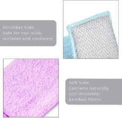 Non-Scratch Scrub Sponge With Bamboo Odorless Rayon Fiber(Sponges Non Scratch) 34 Non-Scratch Scrub Sponge With Bamboo Odorless Rayon Fiber(Sponges Non Scratch) -Smart Design Store non scratch scrub sponge with bamboo odorless rayon fiber smart design cleaning 7000918 incrementing number 983924