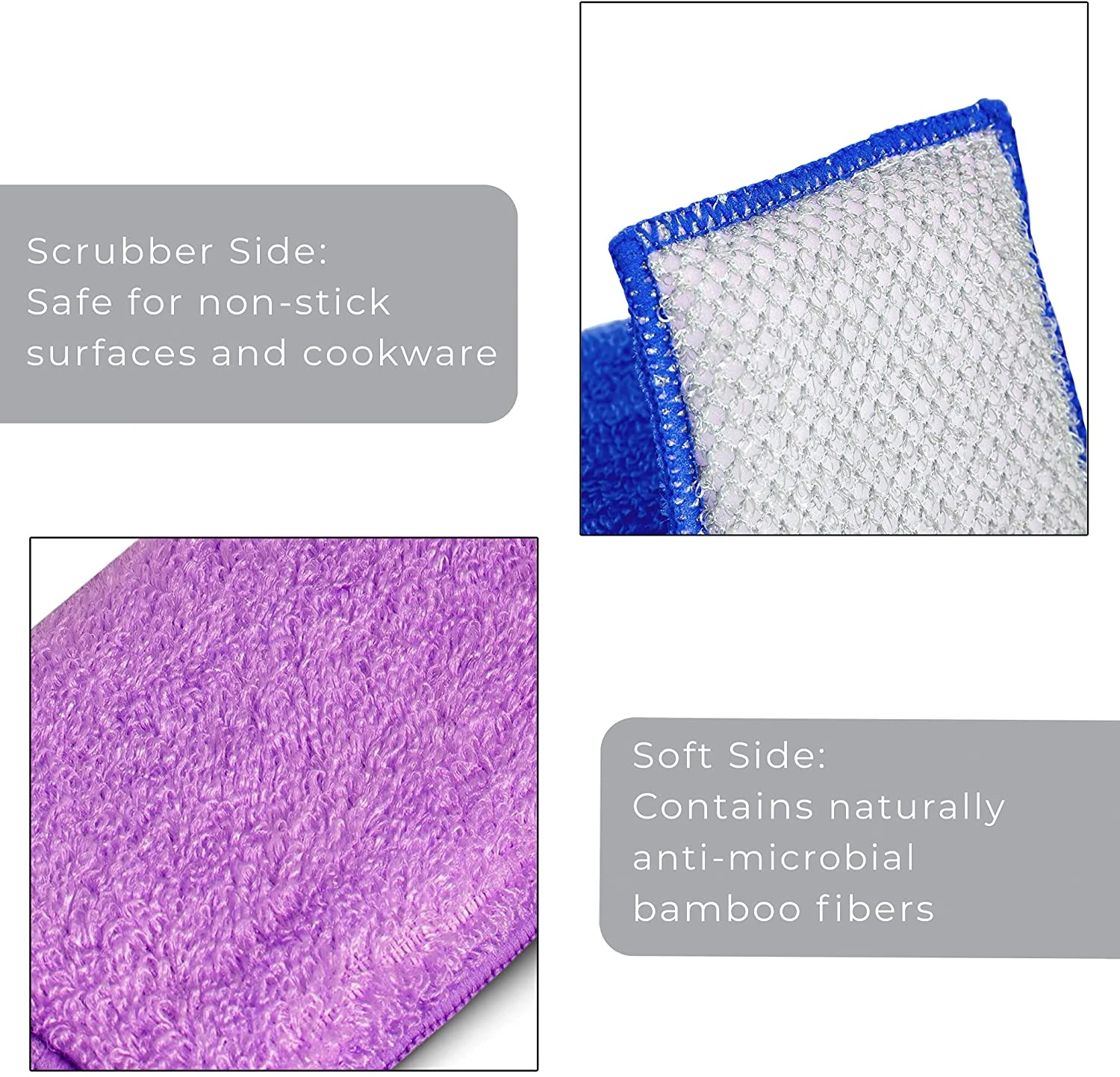 Non-Scratch Scrub Sponge With Bamboo Odorless Rayon Fiber(Sponges Non Scratch) 4 Non-Scratch Scrub Sponge With Bamboo Odorless Rayon Fiber(Sponges Non Scratch) - Image 4