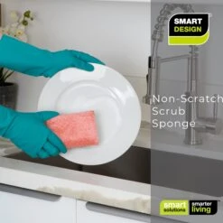 Non-Scratch Scrub Sponge With Bamboo Odorless Rayon Fiber(Sponges Non Scratch) 28 Non-Scratch Scrub Sponge With Bamboo Odorless Rayon Fiber(Sponges Non Scratch) -Smart Design Store non scratch scrub sponge with bamboo odorless rayon fiber smart design cleaning 7001118 incrementing number 690593