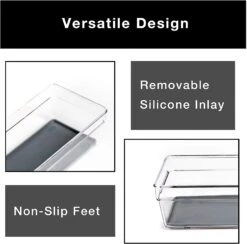 Plastic Drawer Organizer - 12 X 3 Inch(Drawer Organizer Plastic Colors 12x3) -Smart Design Store plastic drawer organizer 12 x 3 inch smart design kitchen 8204091 incrementing number 821473