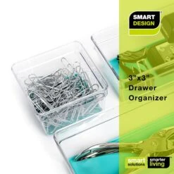Plastic Drawer Organizer - 3 X 3 Inch(Drawer Organizer Plastic Colors 3x3) -Smart Design Store plastic drawer organizer 3 x 3 inch smart design kitchen 8202251 incrementing number 642151