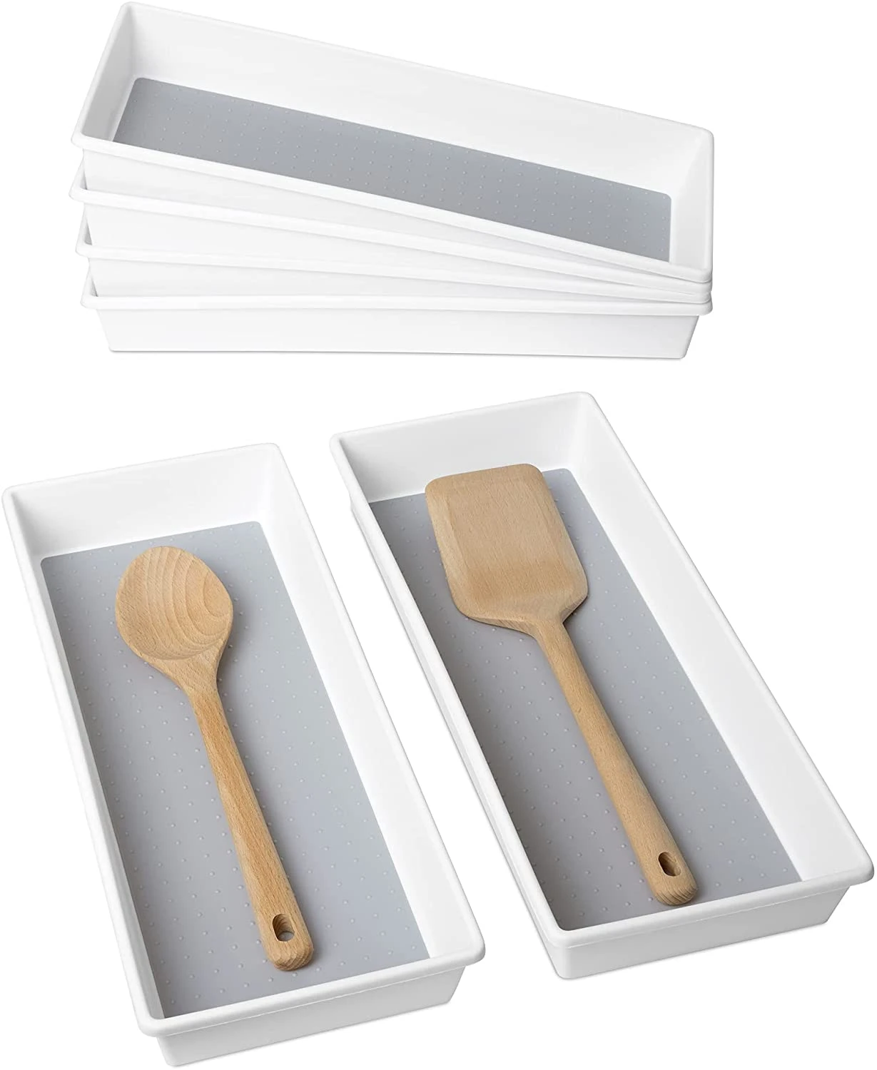 Plastic Drawer Organizer - BPA Free - 16 X 6.75 Inch - White(Drawer Organizer Plastic White 16x6 75 Inch) 2 Plastic Drawer Organizer - BPA Free - 16 X 6.75 Inch - White(Drawer Organizer Plastic White 16x6 75 Inch) - Image 2