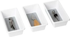 Plastic Drawer Organizer - BPA Free - 6.75 X 3.75 Inch - White(Drawer Organizer Plastic White 6 75x3 75 Inch)