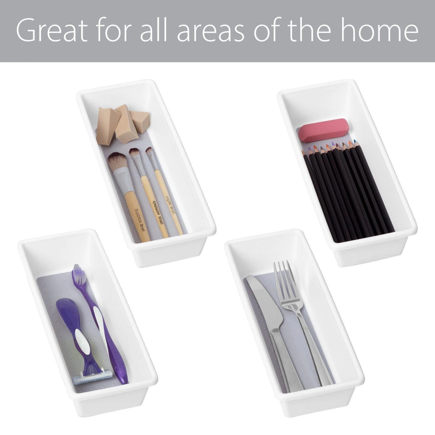 Plastic Drawer Organizer - BPA Free - 9.75 X 3.75 Inch - White(Drawer Organizer Plastic White 9 75x3 75 Inch) 5 Plastic Drawer Organizer - BPA Free - 9.75 X 3.75 Inch - White(Drawer Organizer Plastic White 9 75x3 75 Inch) - Image 5