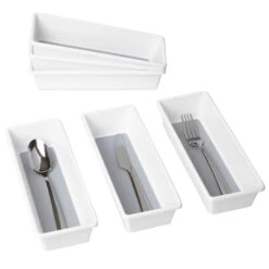 Plastic Drawer Organizer - BPA Free - 9.75 X 3.75 Inch - White(Drawer Organizer Plastic White 9 75x3 75 Inch) 17 Plastic Drawer Organizer - BPA Free - 9.75 X 3.75 Inch - White(Drawer Organizer Plastic White 9 75x3 75 Inch) -Smart Design Store plastic drawer organizer bpa free 975 x 375 inch white smart design kitchen 8003428as2 incrementing number 157378