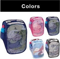 Pop-Up Laundry Hamper With Easy Carry Handles And Side Pocket(Pop Up Laundry Hamper Square 13inch) -Smart Design Store pop up laundry hamper with easy carry handles and side pocket smart design laundry 3037075 incrementing number 802443