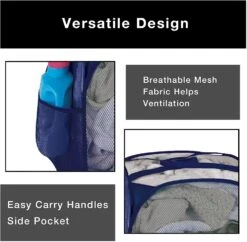 Pop-Up Laundry Hamper With Easy Carry Handles And Side Pocket(Pop Up Laundry Hamper Square 13inch) -Smart Design Store pop up laundry hamper with easy carry handles and side pocket smart design laundry 3037075 incrementing number 869384