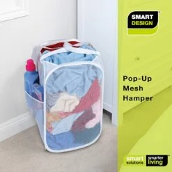 Pop-Up Laundry Hamper With Easy Carry Handles And Side Pocket(Pop Up Laundry Hamper Square 13inch) -Smart Design Store pop up laundry hamper with easy carry handles and side pocket smart design laundry 3037115 incrementing number 231198