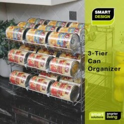 Premium 3-Tier Adjustable Can Rack Organizer - Set Of 2 - Chrome(Premium 3 Tier Can Rack) 15 Premium 3-Tier Adjustable Can Rack Organizer - Set Of 2 - Chrome(Premium 3 Tier Can Rack) -Smart Design Store premium 3 tier adjustable can rack organizer set of 2 chrome smart design kitchen 8481290as2 incrementing number 692766