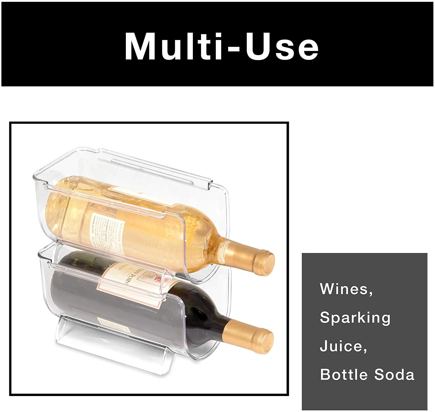 Refrigerator Bottle Holder With Handle - Holds 750 ML - BPA Free(Refrigerator Bottle Holder W Handle) 5 Refrigerator Bottle Holder With Handle - Holds 750 ML - BPA Free(Refrigerator Bottle Holder W Handle) - Image 5