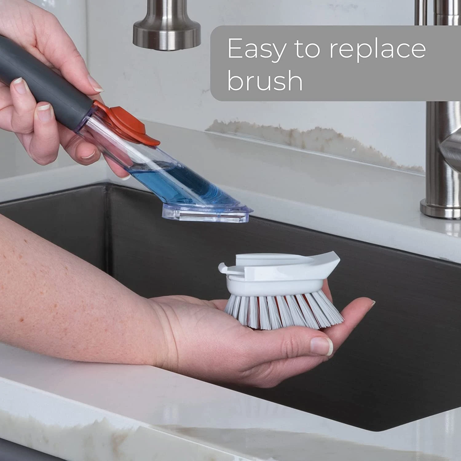 Replacement Brush Head With Built-In Scraper For Soap Dispensing Dish Wand(Dish Brushes Replacements) 8 Replacement Brush Head With Built-In Scraper For Soap Dispensing Dish Wand(Dish Brushes Replacements) - Image 8