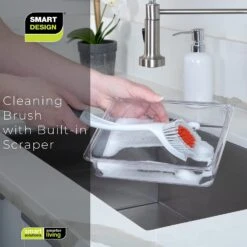 Scrub Brush With Scraper Tip(Scrub Brush) -Smart Design Store scrub brush with scraper tip smart design cleaning 7001141 incrementing number 577246