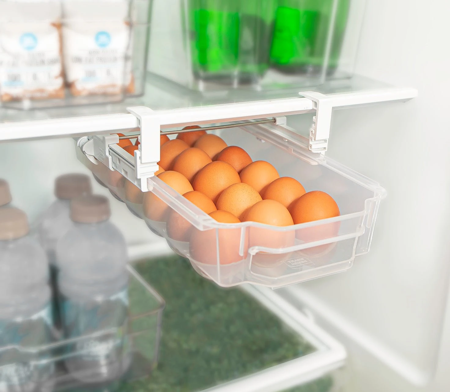 Sliding Egg Drawer With Extendable Rails - Holds 18 Eggs(Refrigerator Pull Out Carton Bin Holder Home Organizer W Extendable Rails Egg Drawer) 2 Sliding Egg Drawer With Extendable Rails - Holds 18 Eggs(Refrigerator Pull Out Carton Bin Holder Home Organizer W Extendable Rails Egg Drawer) - Image 2