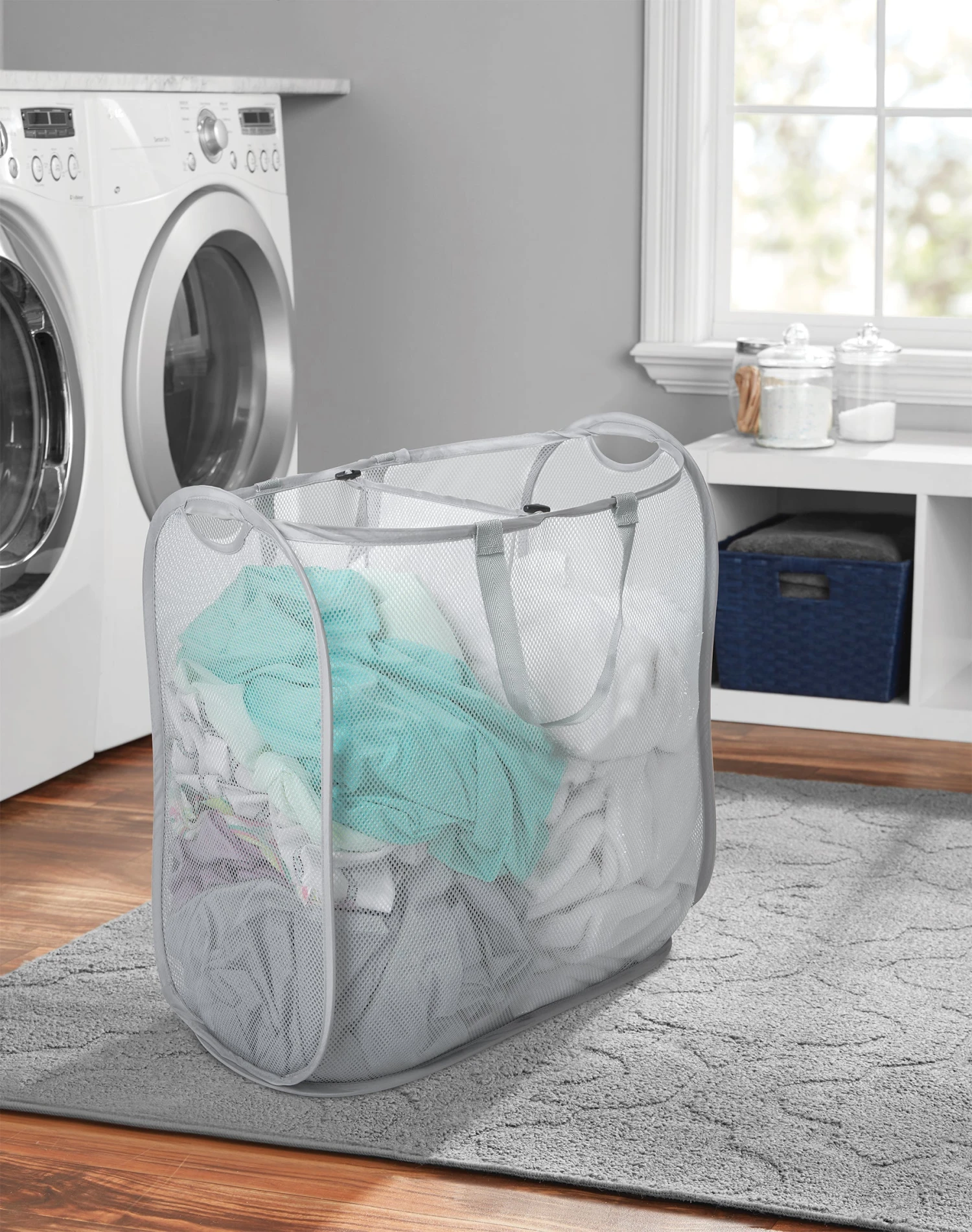 Slim Pop-Up Laundry Hamper With Center Divider & Portable Handles(Slim Pop Up Laundry Hamper With Center Divider Portable Handles) 4 Slim Pop-Up Laundry Hamper With Center Divider & Portable Handles(Slim Pop Up Laundry Hamper With Center Divider Portable Handles) - Image 4