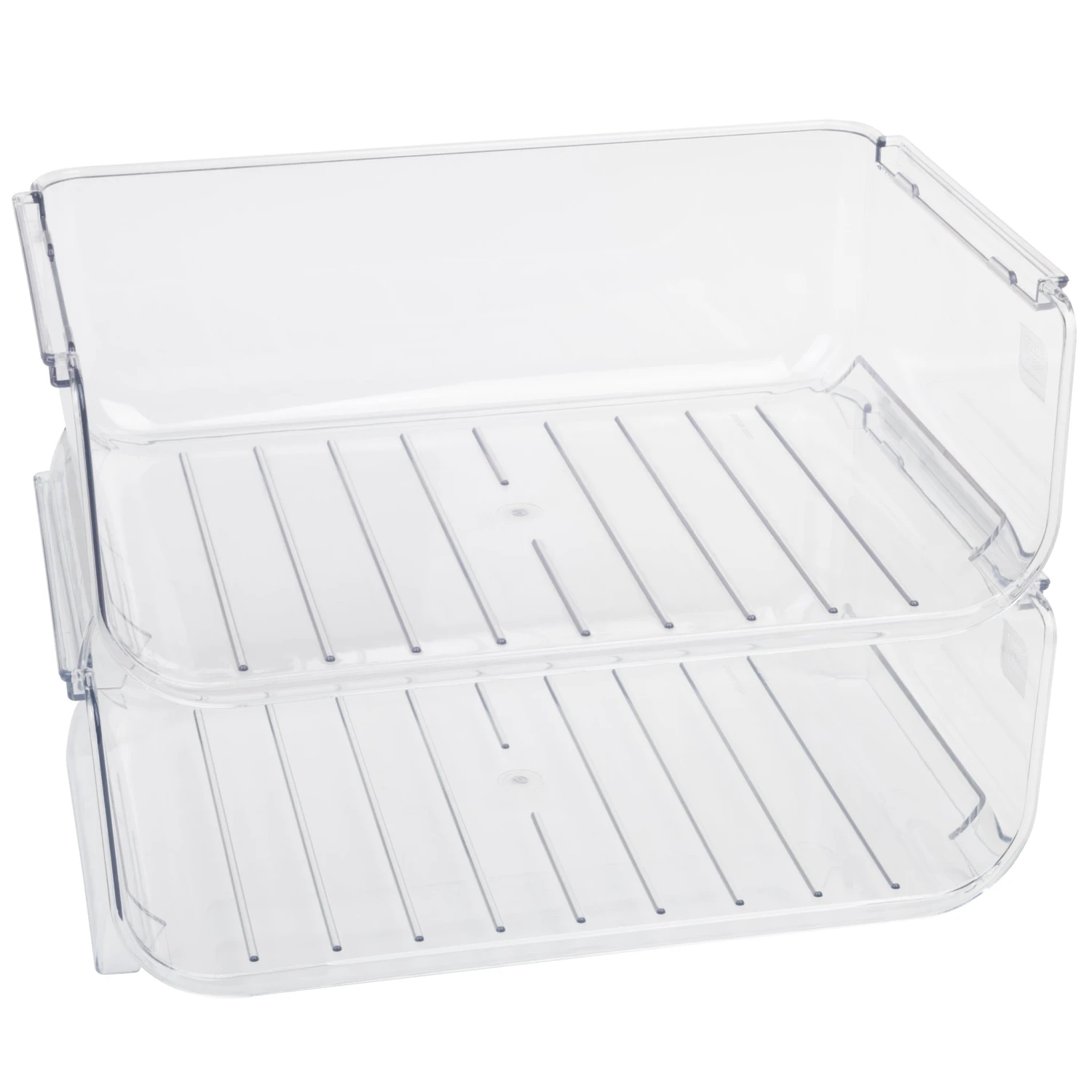 Clear Stackable Bottle Organizer - 2 Pack - Clear(Smart Design Bottle Holder Set Of 2 Clear) 4 Clear Stackable Bottle Organizer - 2 Pack - Clear(Smart Design Bottle Holder Set Of 2 Clear) - Image 4