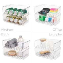 Clear Stackable Bottle Organizer - 2 Pack - Clear(Smart Design Bottle Holder Set Of 2 Clear) 14 Clear Stackable Bottle Organizer - 2 Pack - Clear(Smart Design Bottle Holder Set Of 2 Clear) -Smart Design Store smart design bottle holder set of 2 clear smart design 8003781as2 280 403543