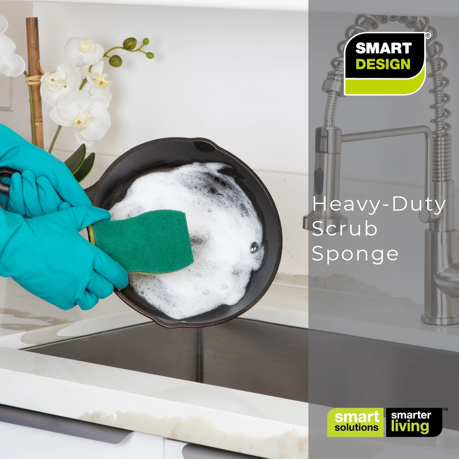 Smart Design Heavy Duty Cellulose Smart Scrub Sponge - Ultra Absorbent - Ergonomic Shape - Cleaning, Dishes, & Hard Stains - Green(Smart Design Heavy Duty Cellulose Smart Scrub Sponge Set Of 3 Ultra Absorbent Ergonomic Shape Cleaning Dishes Hard Stains) 16 Smart Design Heavy Duty Cellulose Smart Scrub Sponge - Ultra Absorbent - Ergonomic Shape - Cleaning, Dishes, & Hard Stains - Green(Smart Design Heavy Duty Cellulose Smart Scrub Sponge Set Of 3 Ultra Absorbent Ergonomic Shape Cleaning Dishes Hard Stains) - Image 16
