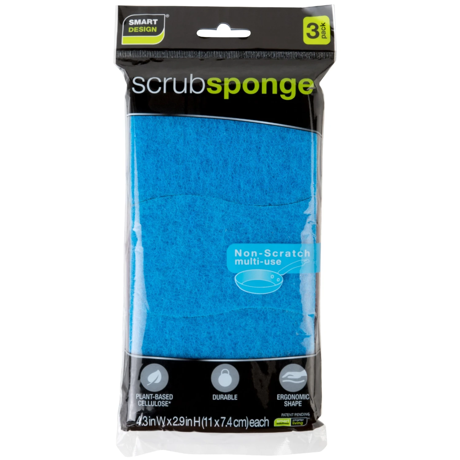 Smart Design Non-Scratch Cellulose Smart Scrub Sponge - Ultra Absorbent - Ergonomic Shape - Cleaning, Dishes, & Hard Stains(Smart Design Non Scratch Cellulose Smart Scrub Sponge Set Of 3 Ultra Absorbent Ergonomic Shape Cleaning Dishes Hard Stains) 4 Smart Design Non-Scratch Cellulose Smart Scrub Sponge - Ultra Absorbent - Ergonomic Shape - Cleaning, Dishes, & Hard Stains(Smart Design Non Scratch Cellulose Smart Scrub Sponge Set Of 3 Ultra Absorbent Ergonomic Shape Cleaning Dishes Hard Stains) - Image 4