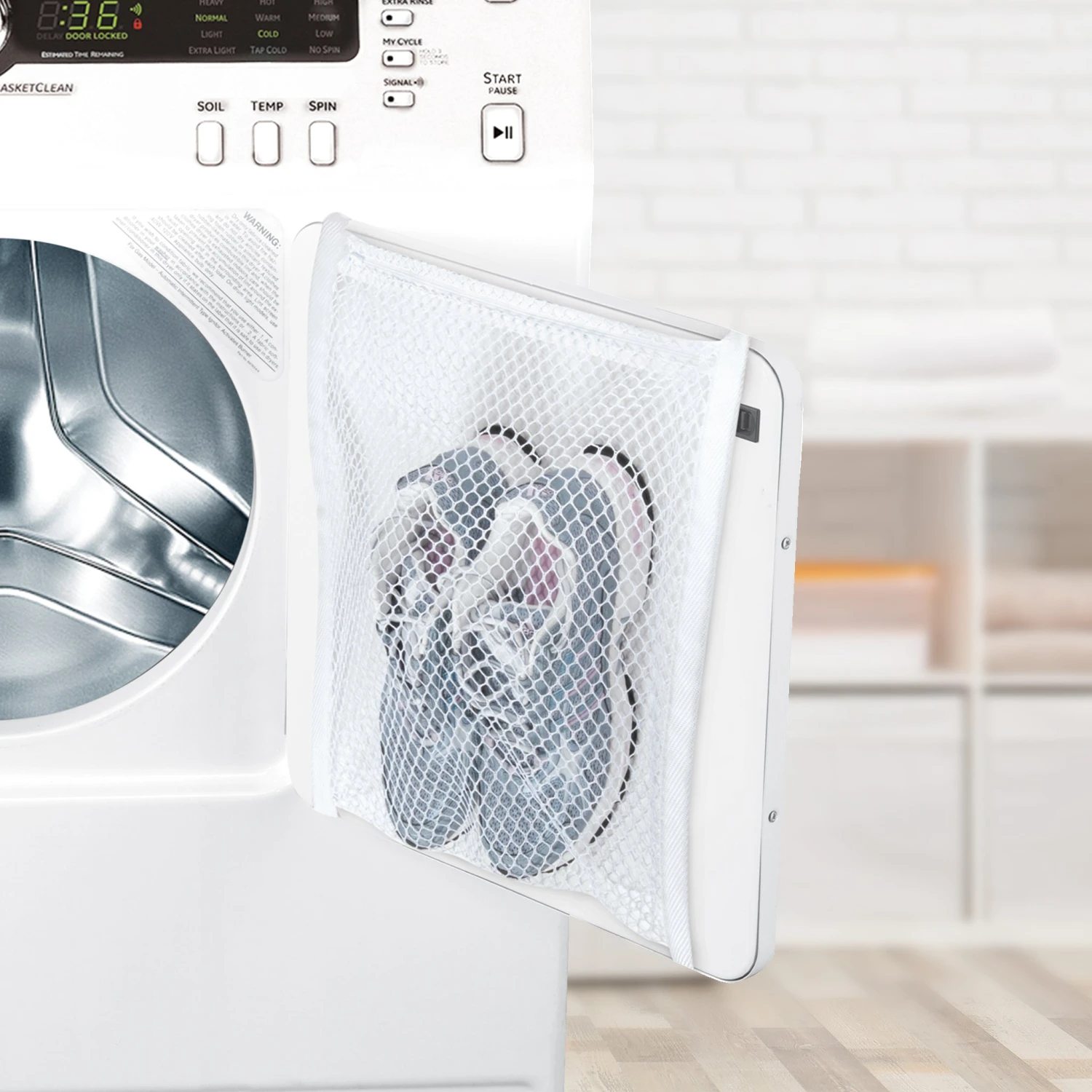 Sneaker Dryer And Wash Bag With Elastic Straps - 15.5 X 15.5 Inch(Laundry Wash Bag Sneaker) 3 Sneaker Dryer And Wash Bag With Elastic Straps - 15.5 X 15.5 Inch(Laundry Wash Bag Sneaker) - Image 3