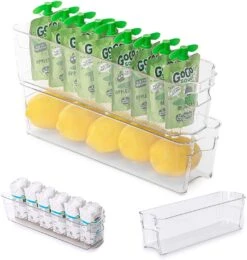 Stackable Refrigerator Bin With Handle - 4.5 X 15 Inch(Stackable Refrigerator Bin 4 5x15) 9 Stackable Refrigerator Bin With Handle - 4.5 X 15 Inch(Stackable Refrigerator Bin 4 5x15) -Smart Design Store stackable refrigerator bin with handle 4 x 15 inch smart design kitchen 8463491as4 incrementing number 319595