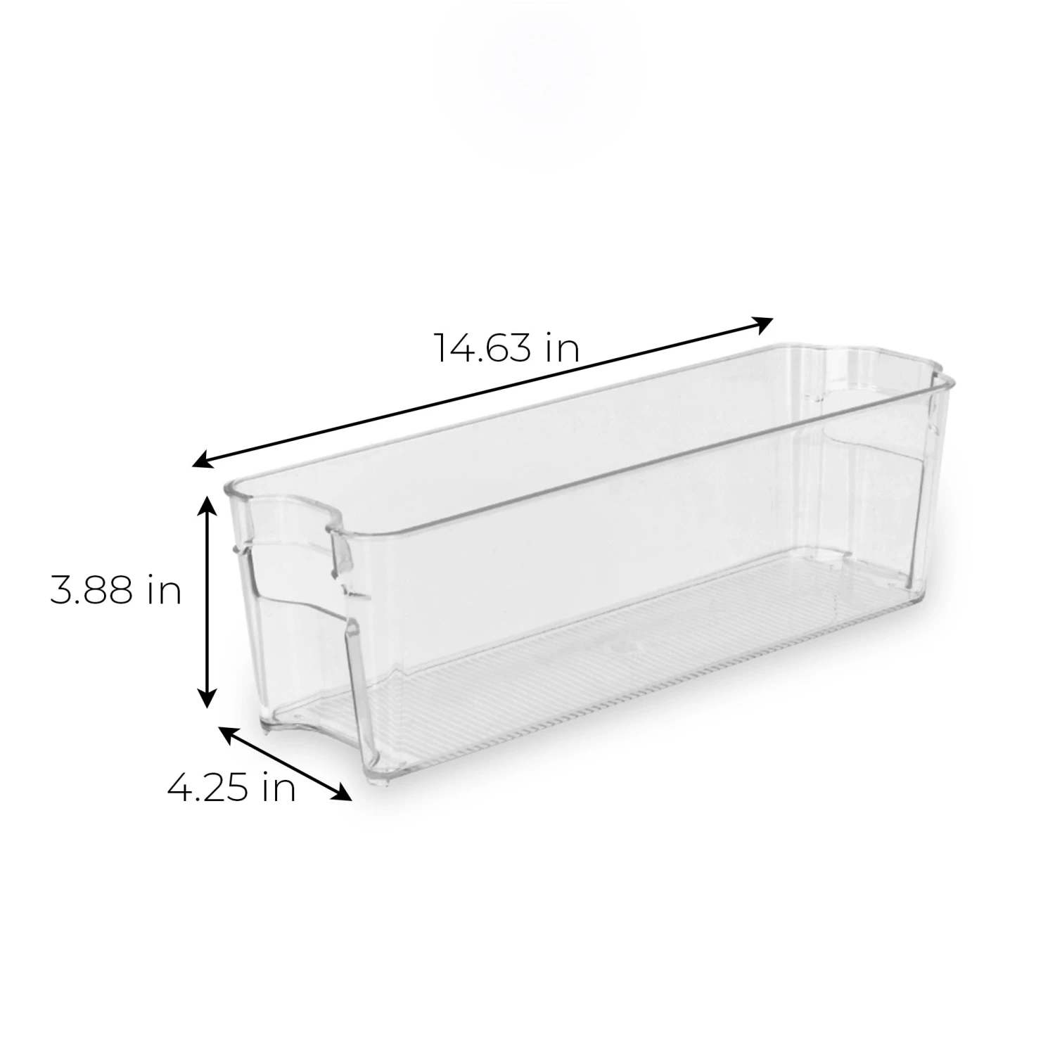 Stackable Refrigerator Bin With Handle - 4.5 X 15 Inch(Stackable Refrigerator Bin 4 5x15) 4 Stackable Refrigerator Bin With Handle - 4.5 X 15 Inch(Stackable Refrigerator Bin 4 5x15) - Image 4