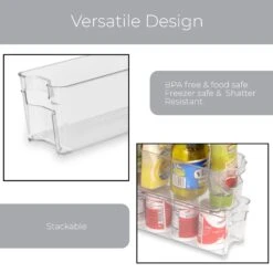 Stackable Refrigerator Bin With Handle - 4.5 X 15 Inch(Stackable Refrigerator Bin 4 5x15) 11 Stackable Refrigerator Bin With Handle - 4.5 X 15 Inch(Stackable Refrigerator Bin 4 5x15) -Smart Design Store stackable refrigerator bin with handle 45 x 15 inch smart design kitchen 8463491as4 673628