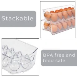 Stackable Refrigerator Egg Storage Bin With Handle - 2-Pack(Stackable Refrigerator Egg Storage Bin With Handle) 9 Stackable Refrigerator Egg Storage Bin With Handle - 2-Pack(Stackable Refrigerator Egg Storage Bin With Handle) -Smart Design Store stackable refrigerator egg storage bin with handle 2 pack smart design kitchen 8004291as2 incrementing number 486991