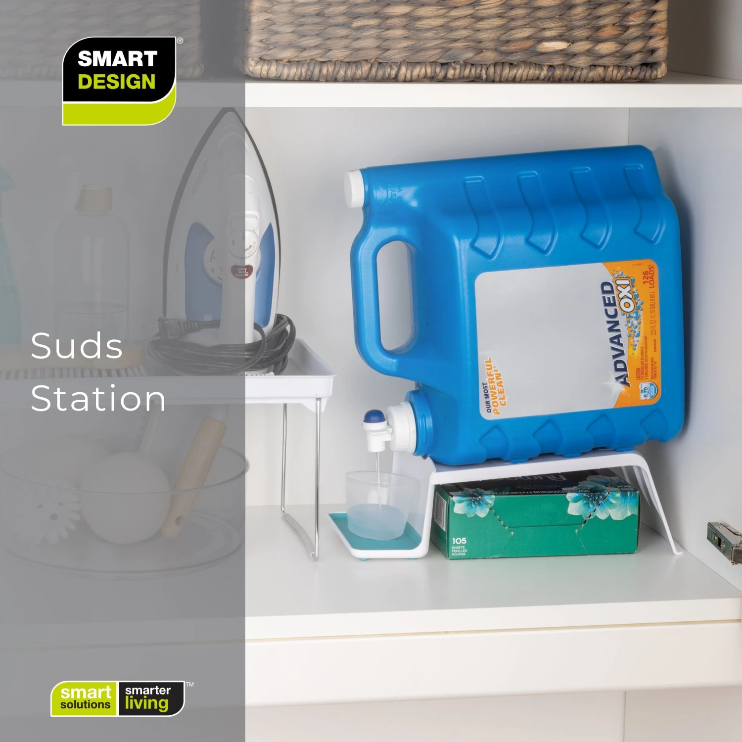 Sud Station - Angled Laundry Detergent Organizer - White(Sud Station) 9 Sud Station - Angled Laundry Detergent Organizer - White(Sud Station) - Image 9