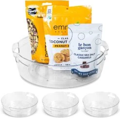 Tall Lazy Susan Spinning Turntable Organizer - 11.5 Inch(Lazy Susan Turntable 11 5inch Tall) -Smart Design Store tall lazy susan spinning turntable organizer 115 inch smart design kitchen 8000151as4 incrementing number 848735