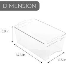 Tall Stackable Refrigerator Bin With Handle - 8 X 15 Inch(Stackable Refrigerator Bin Tall 8x15) 10 Tall Stackable Refrigerator Bin With Handle - 8 X 15 Inch(Stackable Refrigerator Bin Tall 8x15) -Smart Design Store tall stackable refrigerator bin with handle 8 x 15 inch smart design kitchen 8003391 incrementing number 972134